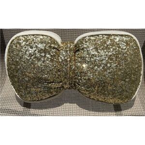 Pottery Barn Teen Emily & Meritt Bow Gold Sequin Pillow